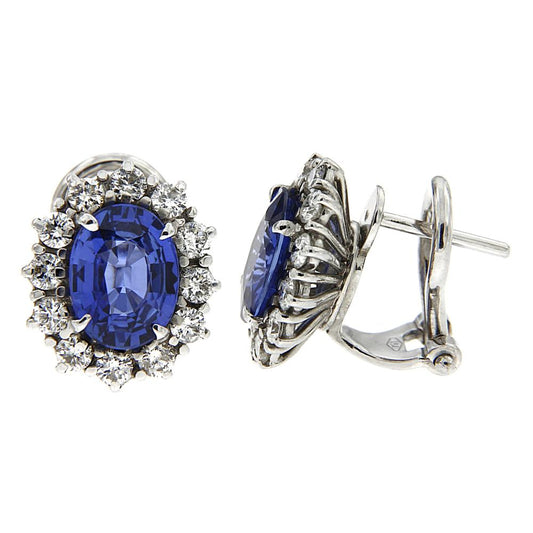 Orecchini con Zaffiri CT 2.90 e Diamanti CT 0.84