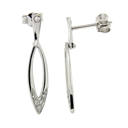 Orecchini Stilizzati con 12 Diamanti CT 0.12