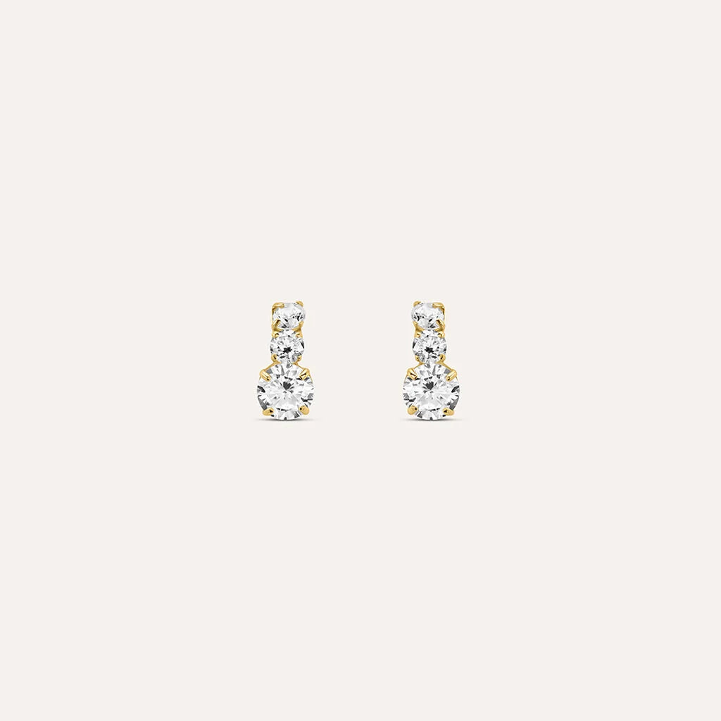 Orecchini Lobo Trilogy Bon Ton Oro Giallo Cubic Zirconia Ref. 1435995