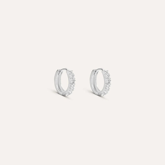 Orecchini A Cerchio Toujours Oro Bianco Cubic Zirconia Ref. 1411828