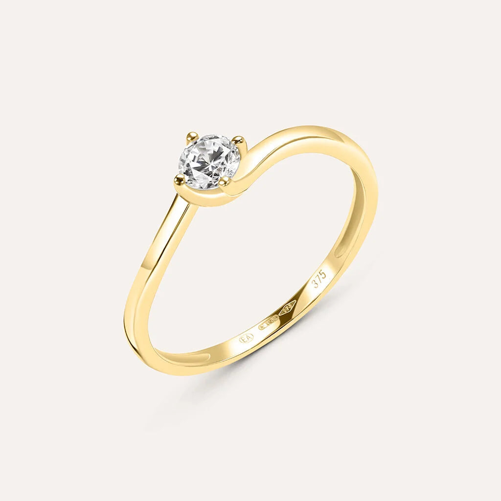 Anello Solitario Claire Oro Giallo Cubic Zirconia Ref. 1412100